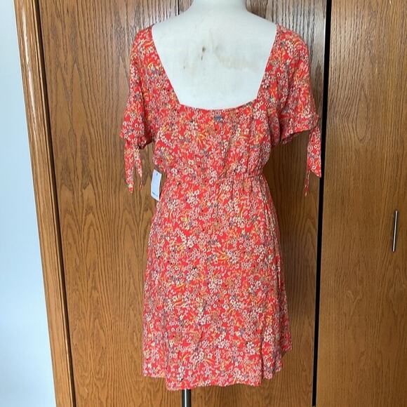 O'Neill Orange Floral Mini Dress Size L NWT - Picture 2 of 5